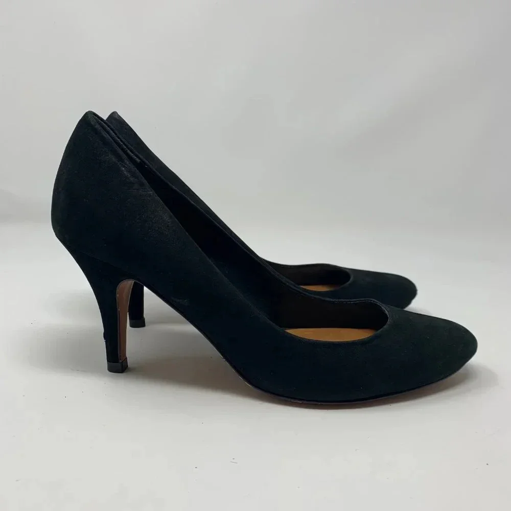 Schutz Black Suede Closed Toe Classic Pumps Heels‎